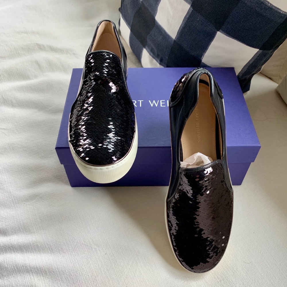 Stuart Weitzman “Chopper” Sequined Sneakers